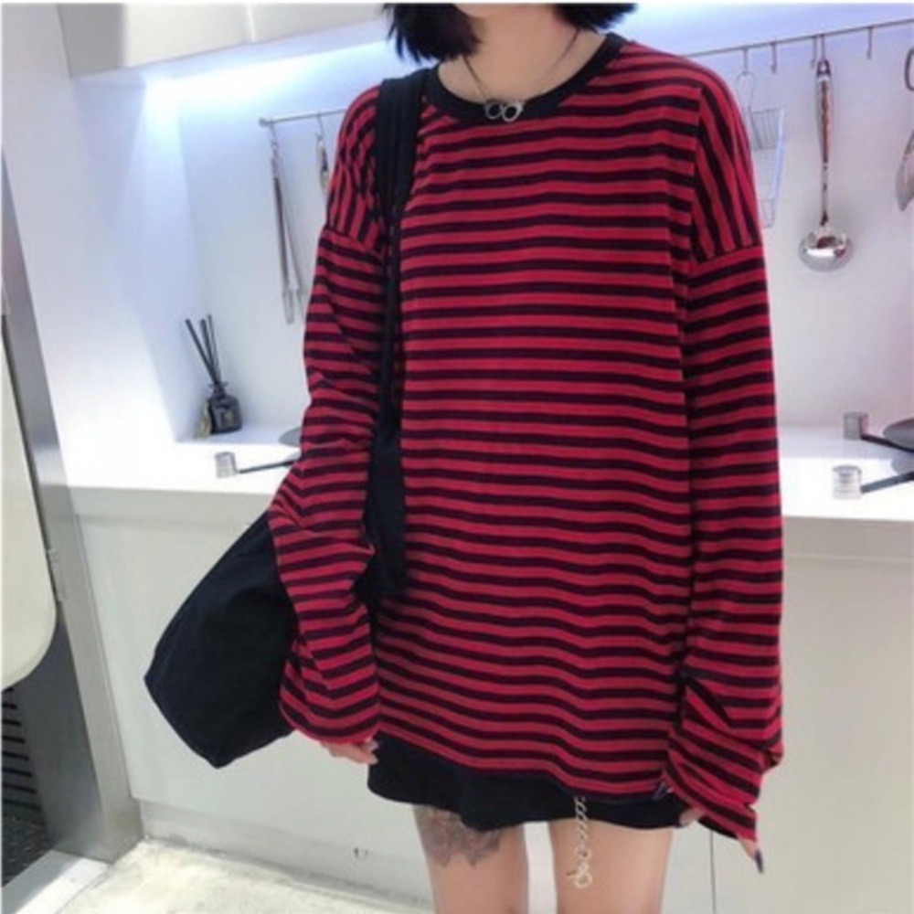 PacSun Red and Black Striped Mini Dress